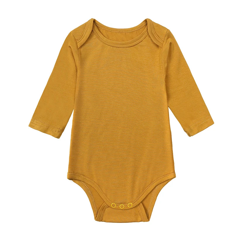 Newborn Boy Girl Rompers Bamboo Fiber Romper Long Sleeve Unisex Toddler Breathable Clothes Korean Infant