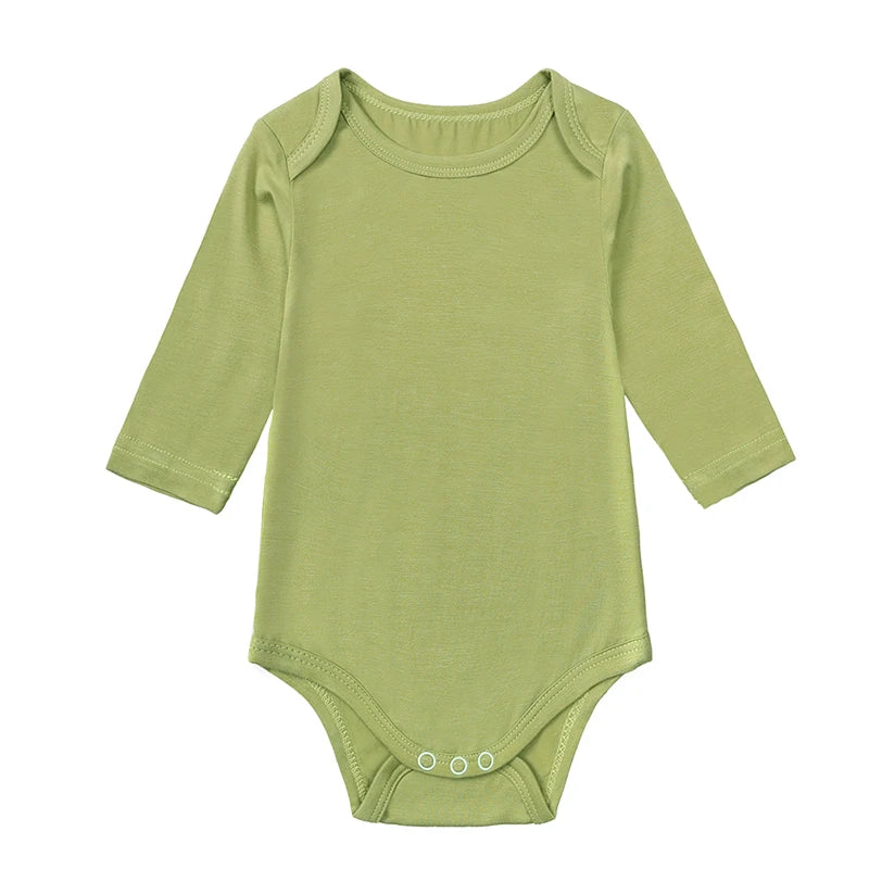 Newborn Boy Girl Rompers Bamboo Fiber Romper Long Sleeve Unisex Toddler Breathable Clothes Korean Infant