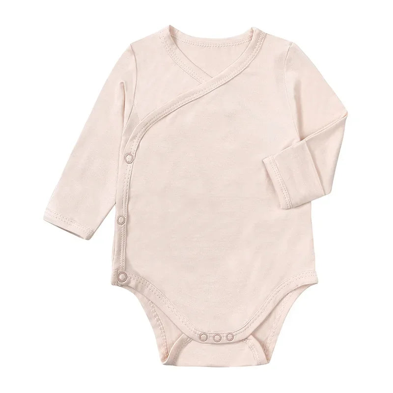 Newborn Boy Girl Rompers Bamboo Fiber Romper Long Sleeve Unisex Toddler Breathable Clothes Korean Infant