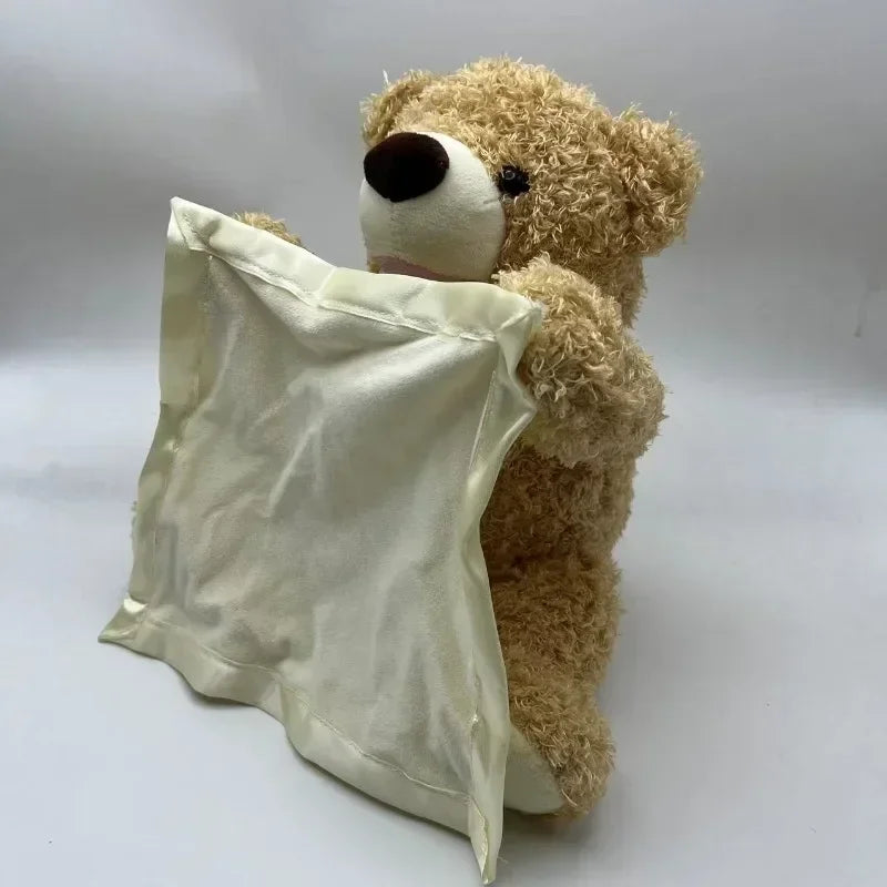 New 30CM Cute Plush Bear Hide and Seek Animated Stuffed Animal Talking Bear Shy Bear Best Birthday Gift for Kids
