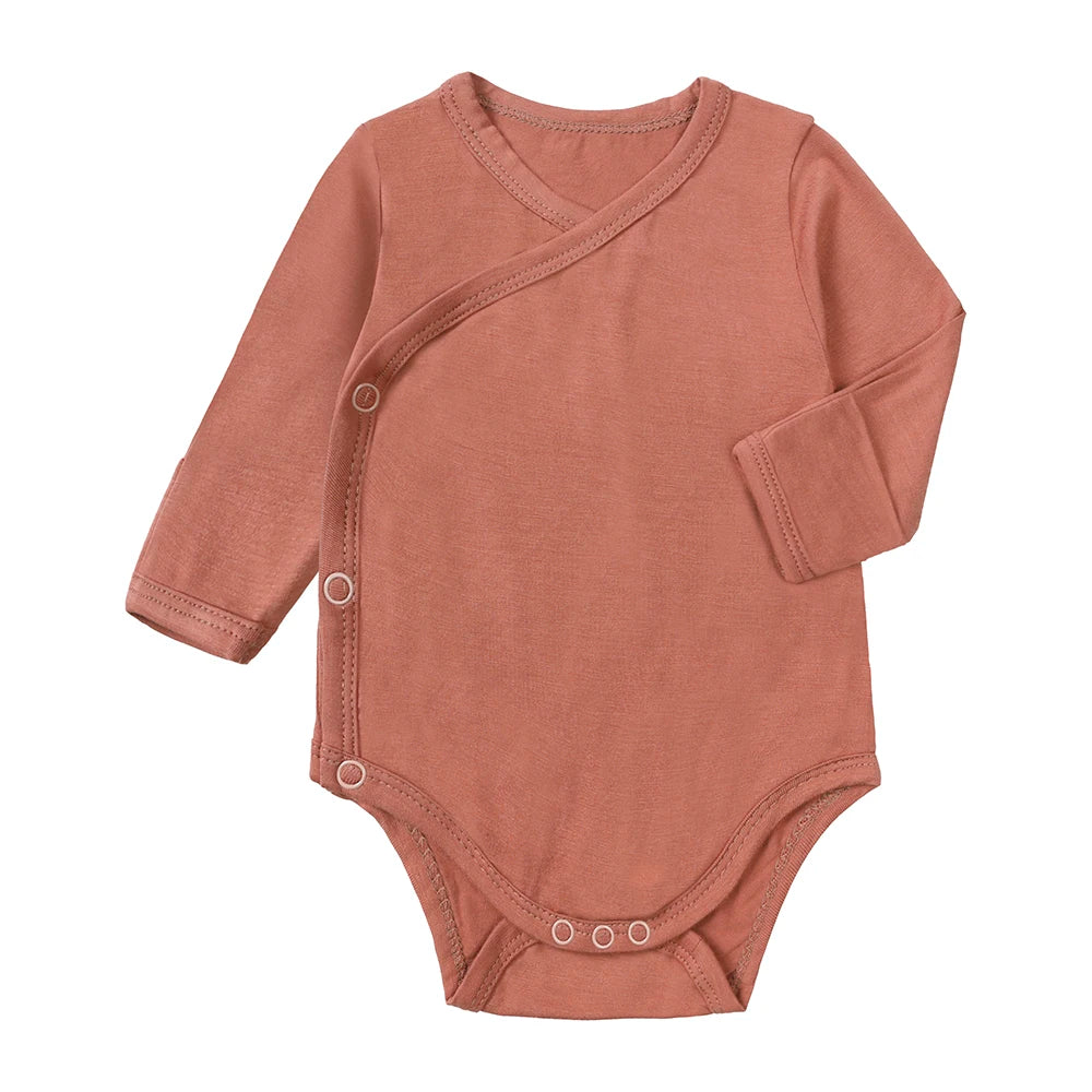 Newborn Boy Girl Rompers Bamboo Fiber Romper Long Sleeve Unisex Toddler Breathable Clothes Korean Infant