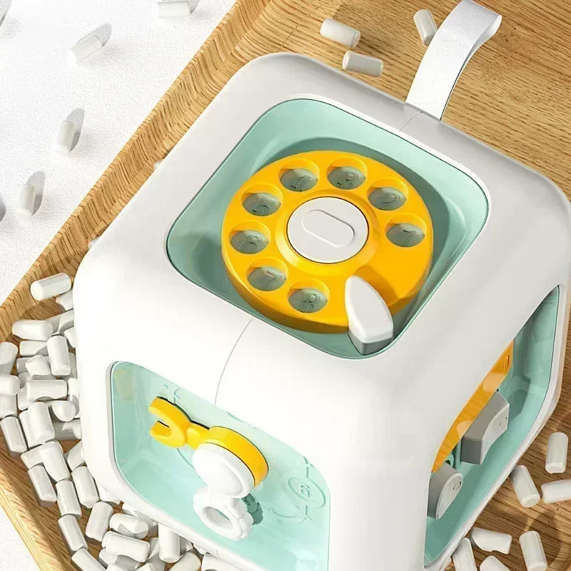6 in 1 Montessori Educational Toys Sensory Busy Board Baby Practice Skills Drawer Cube Fidget Educational Toys