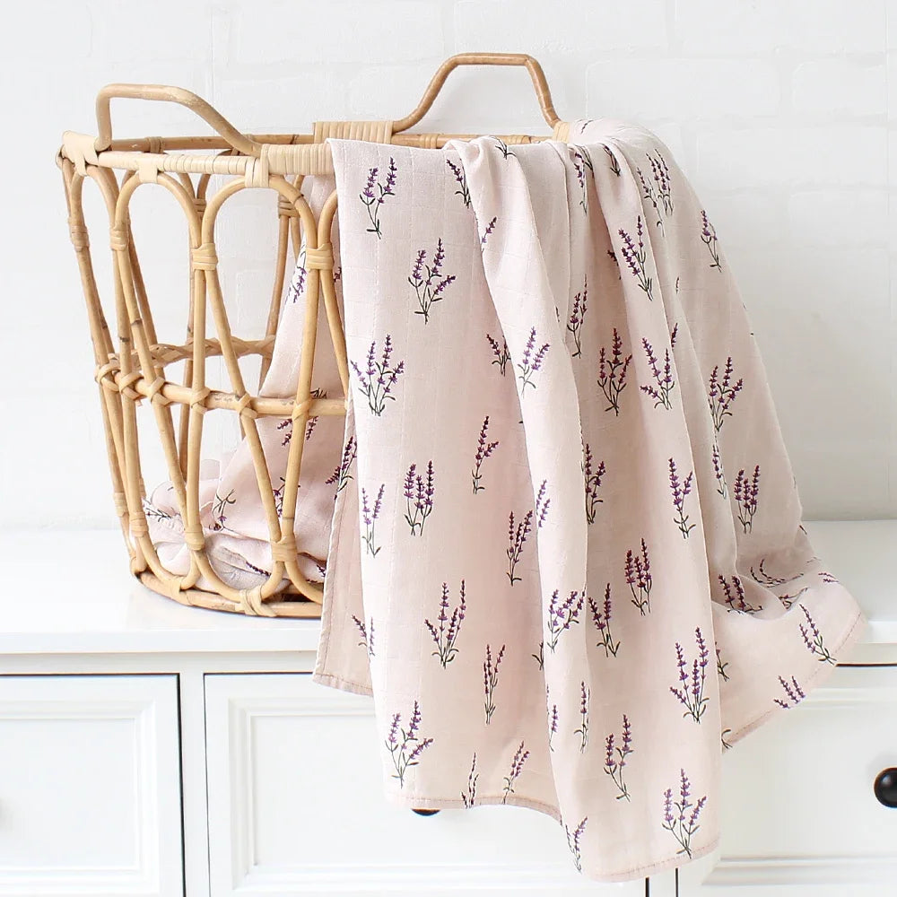 Organic Cotton Acacia Yellow Set Newborn Muslin Wrap Baby Bed Muslin swaddle
