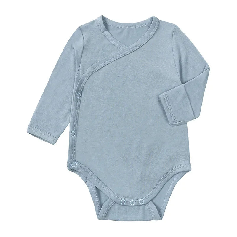 Newborn Boy Girl Rompers Bamboo Fiber Romper Long Sleeve Unisex Toddler Breathable Clothes Korean Infant