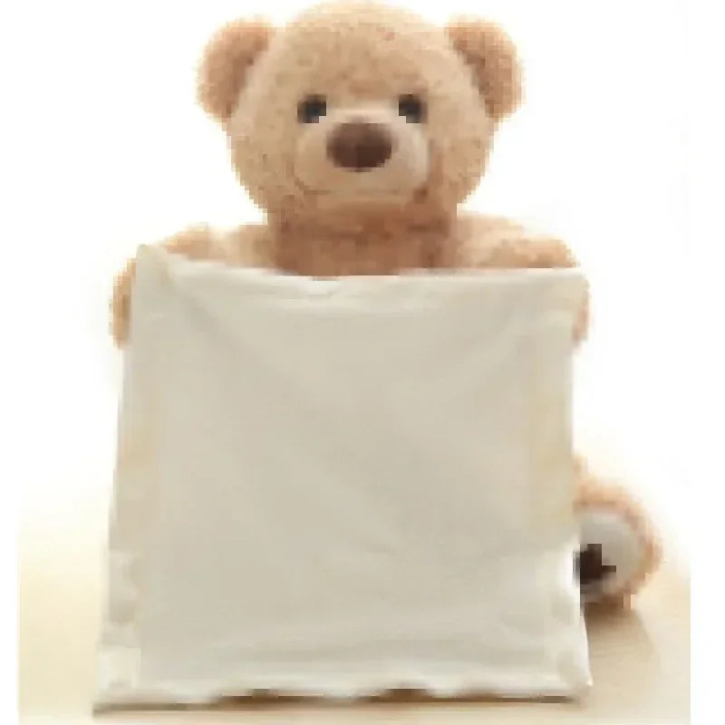 New 30CM Cute Plush Bear Hide and Seek Animated Stuffed Animal Talking Bear Shy Bear Best Birthday Gift for Kids