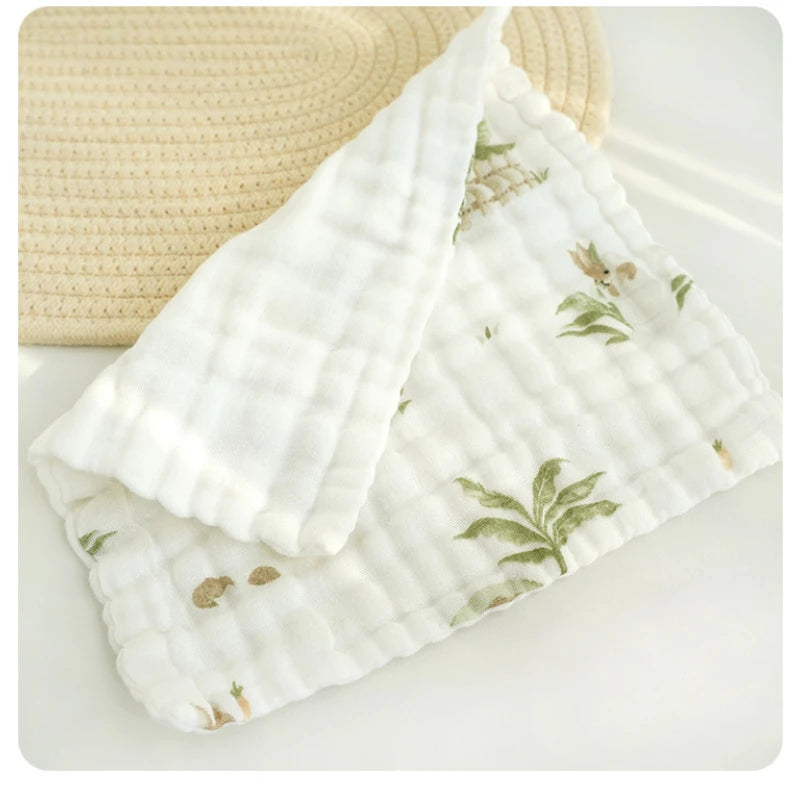 6 Layer Cotton Gauze Baby Face Towel Muslin Squares 5pcs Newborn Baby Towel Set Soft Wash Handkerchief Babies Accessories