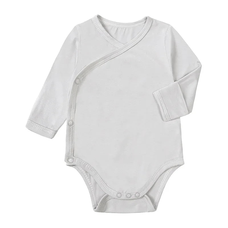 Newborn Boy Girl Rompers Bamboo Fiber Romper Long Sleeve Unisex Toddler Breathable Clothes Korean Infant