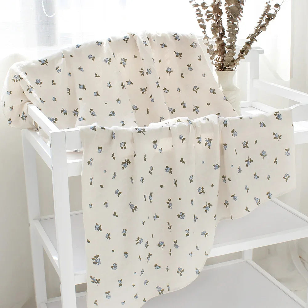 Organic Cotton Acacia Yellow Set Newborn Muslin Wrap Baby Bed Muslin swaddle