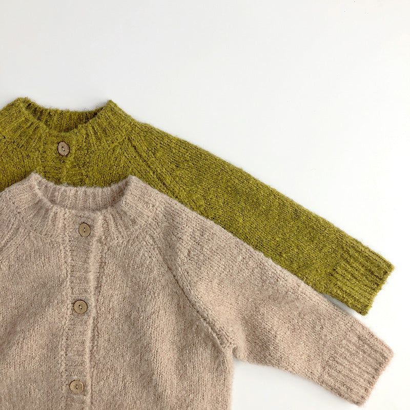 Girls' Western Style Solid Color Knitted Sweater