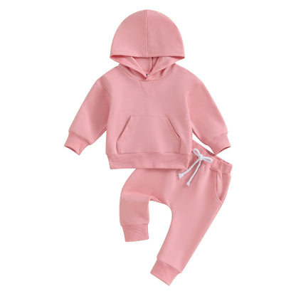 Baby Long Sleeve Hooded Sweater Trousers Suit