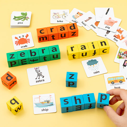 Children's 26 Letter Spelling Word Puzzle Building Block Toy