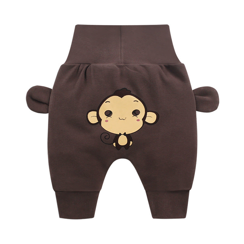 New Boys And Girls Big Pp Pants Baby High Waist Belly Pants Children'S Casual Trousers Trend