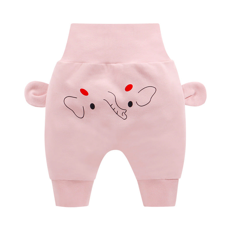 New Boys And Girls Big Pp Pants Baby High Waist Belly Pants Children'S Casual Trousers Trend