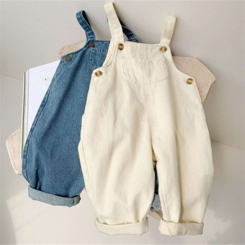 Denim Overalls Trousers Summer Children Middle And Small Children Korean