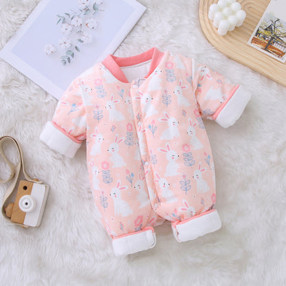 Baby Winter Thick Cotton Jumpsuit Long Sleeve