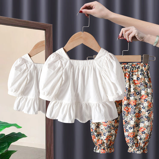 New Baby Girl Summer Short Sleeve Two Piece Suit