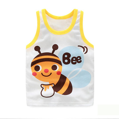 Cartoon kids in vest printing