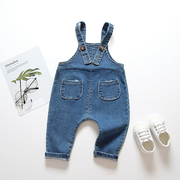 Children's denim overalls