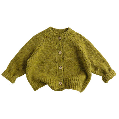 Girls' Western Style Solid Color Knitted Sweater