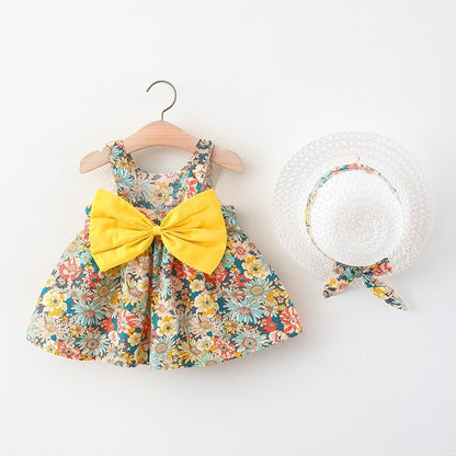 Girls Fashion Personality Chest Bow Dress