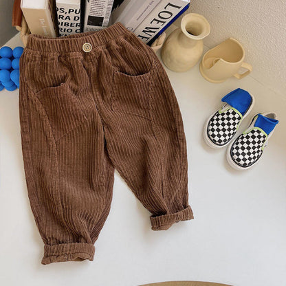 Children's Trousers Autumn And Winter Cotton Corduroy Trousers