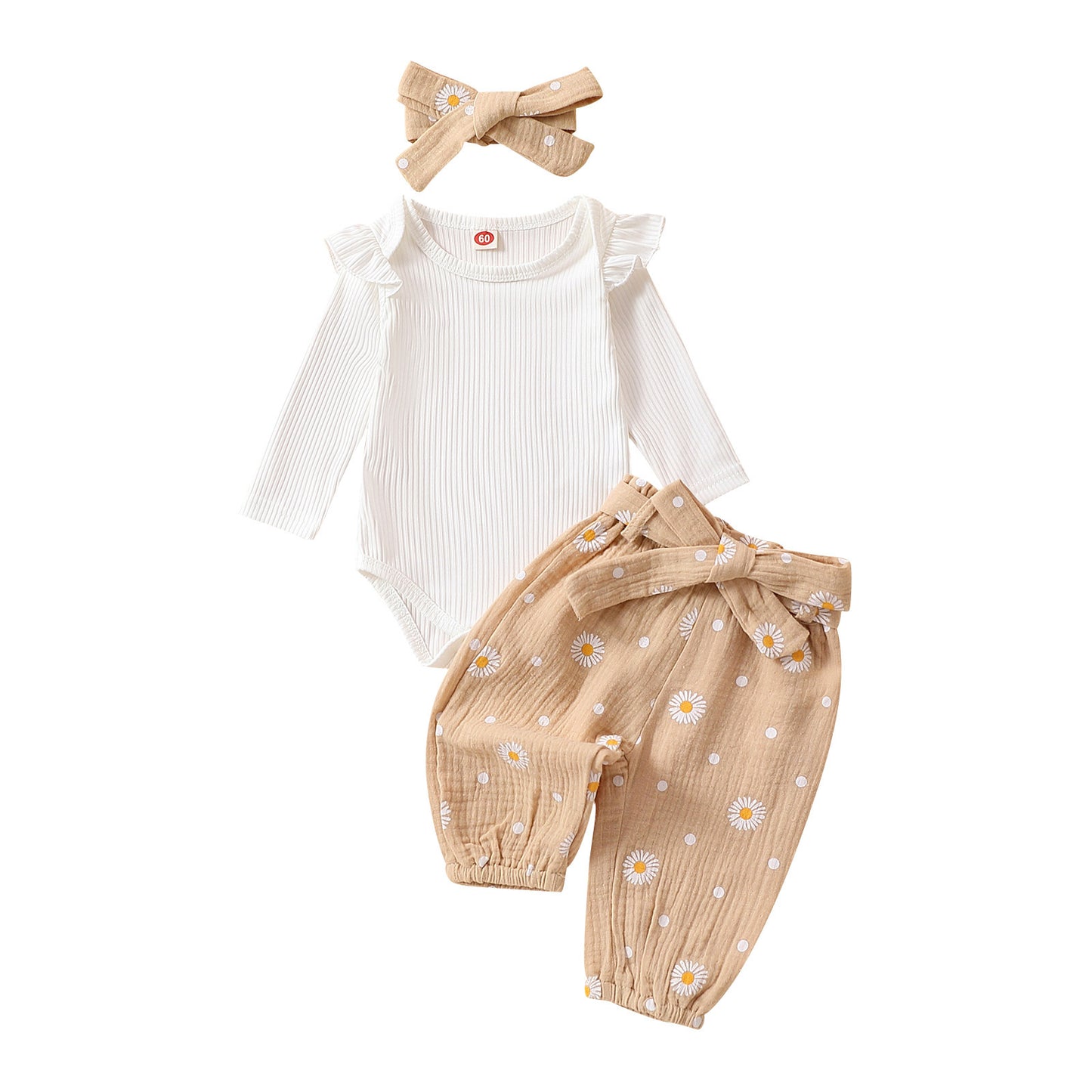 Baby Simple And Versatile Bow Three Piece Set