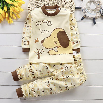 Autumn Cotton Base Baby Pajamas Set