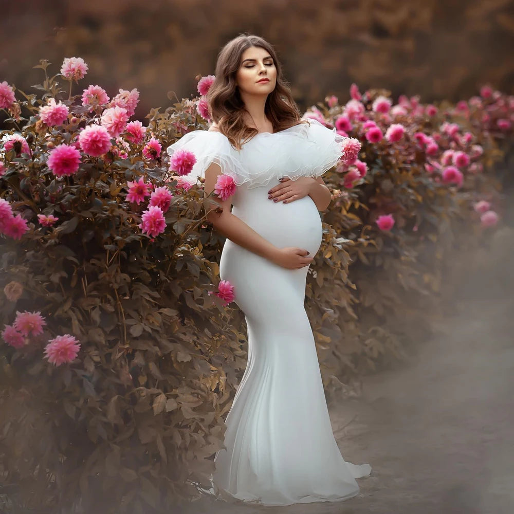 Baby Shower Long Dresses Pregnancy Photo Shoot Dress