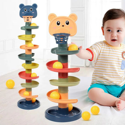 Educational Ball Drop Toy for Kids Spinning Swirl Ball Ramp Ball Tower for Toddlers