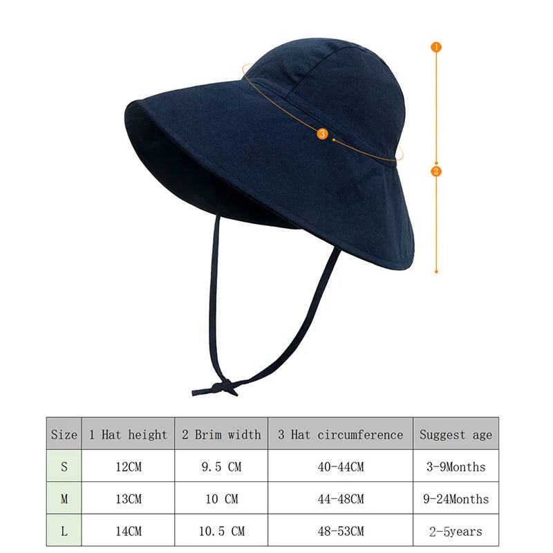 Baby Sun Hat Summer Spring Kids Bucket Hat for Girls Boys Cotton Linen Cap