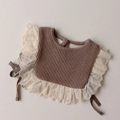 New Baby Girl Lace Vest Sweet Hollow Out Infant Bib Knitted