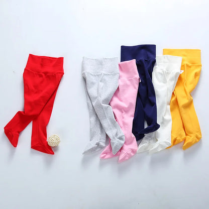 Baby High Waist Footed Pants Newborn Baby Boy Girl Leggings