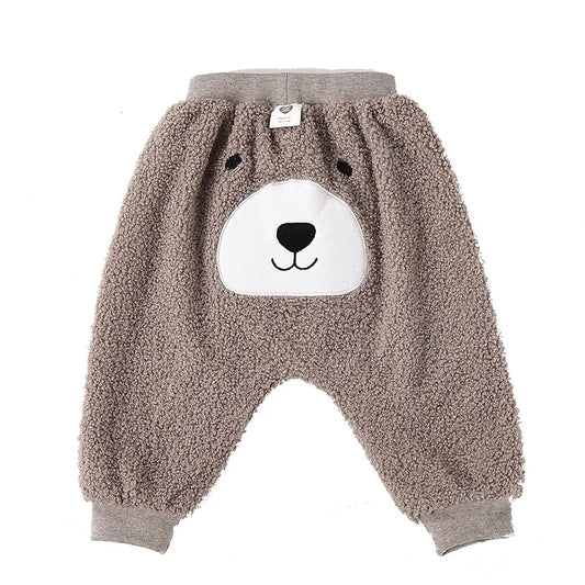 Baby autumn winter pants Plush thickened Harlan big PP pants