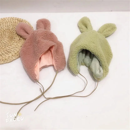 Toddlers Fleece Hats Cute 3d Cartoon Ear Cap Baby Children Thicken Warm Hats