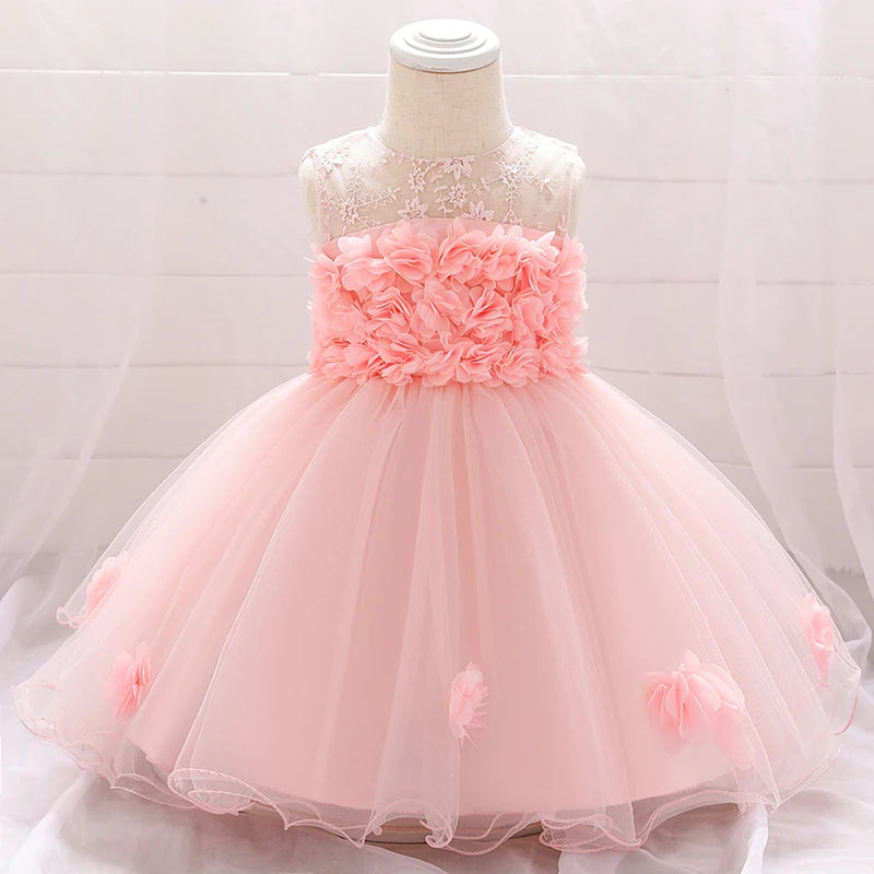 Girls Dress Infant Birthday Party Flower Dresses Cute Little Princess Dress