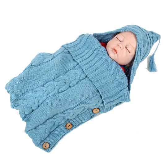 Newborn Baby Winter Bags Infant Button Knit  Sleeping Bags