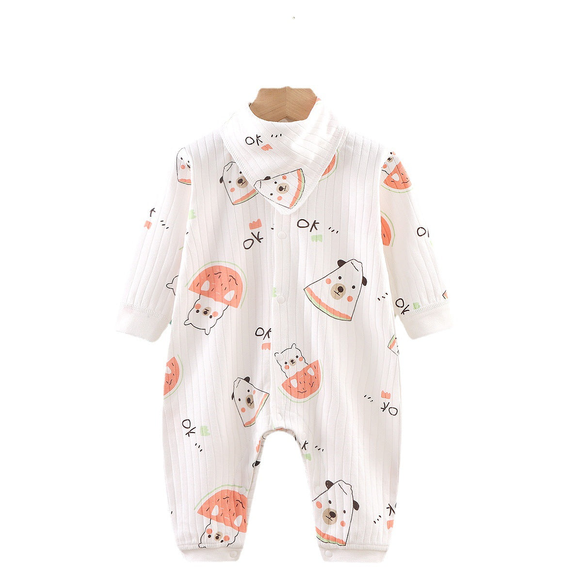 Long-sleeved Romper Double-layer Cotton Baby Jumpsuit