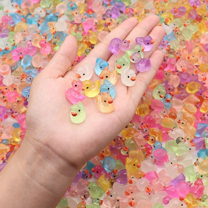 Resin Luminous Little Duck Hair Accessories Mini Car Creativity Micro Landscape Ornaments