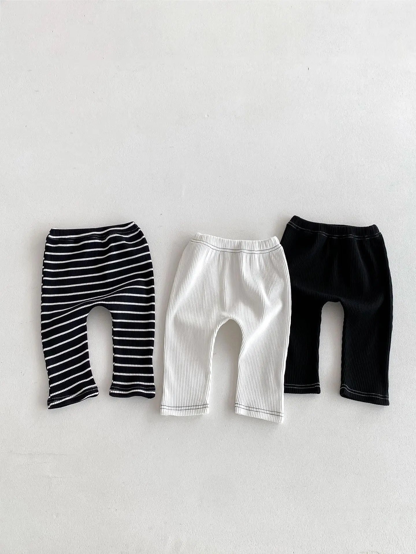 New Baby Striped Leggings Cotton Ribbed Infant Girl Skinny Stretch Pants