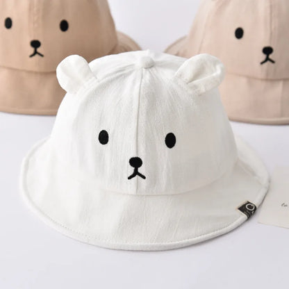 Newborn Baby Hat Infant Muslin Bucket Bear Ears Caps Boys for Toddlers