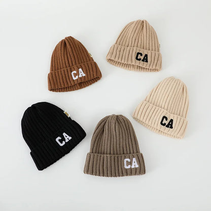 Baby Embroidery Letter Beanies Kid Boy Girl Simple Casual Knitted Cap