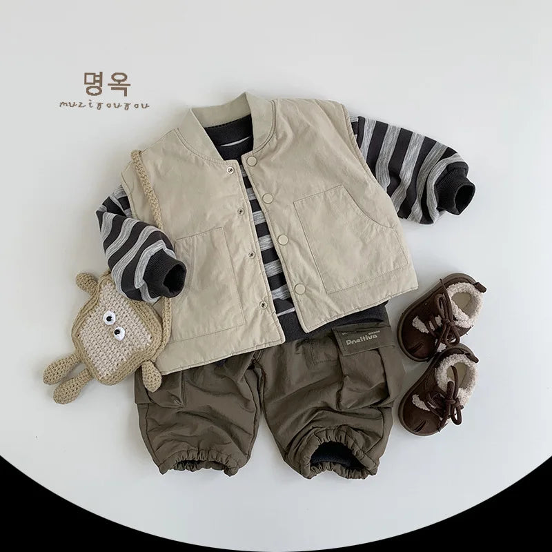 Winter Overalls Boys Cargo Pants Trousers Fashion Pants 1 To 6 Years Children