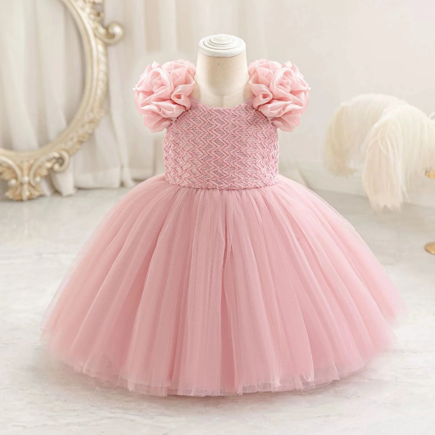 Girls Dress Tutu Flower Casual Dresses for Girls Plaid Princess Ball Gown for Party
