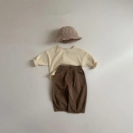 Baby Solid Casual Pants Infant Boy Loose Trousers Toddler Girl Cotton Harem Pants