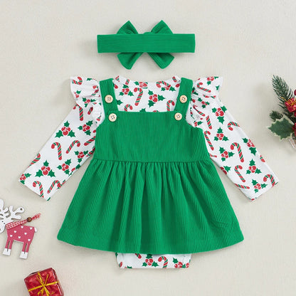 Christmas Tree Santa Dress Headband Set