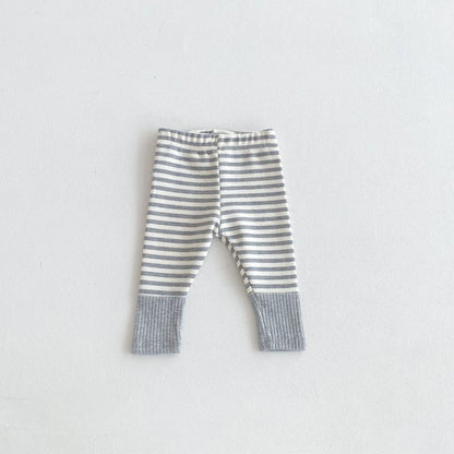 Baby Leggings Cotton Girls Striped Patchwork Leggings Infant Stretch Pants