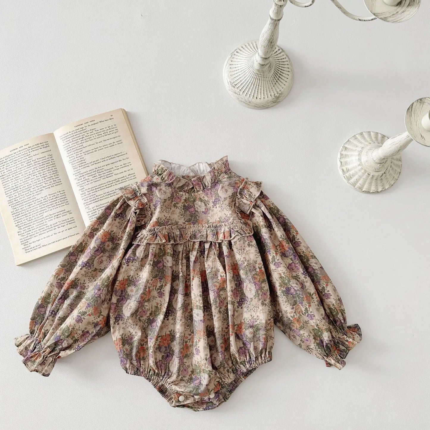 New Baby Girl Long Sleeve Floral Bodysuit Cotton Newborn Infant Girls Jumpsuit