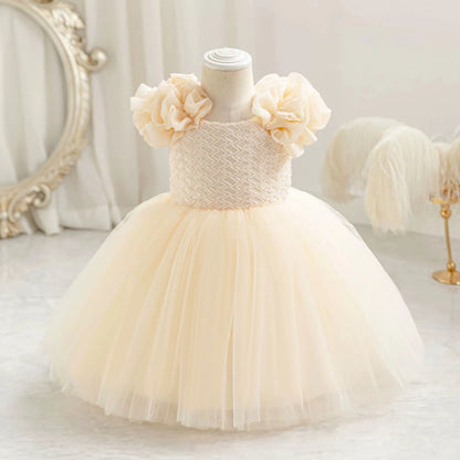 Girls Dress Tutu Flower Casual Dresses for Girls Plaid Princess Ball Gown for Party
