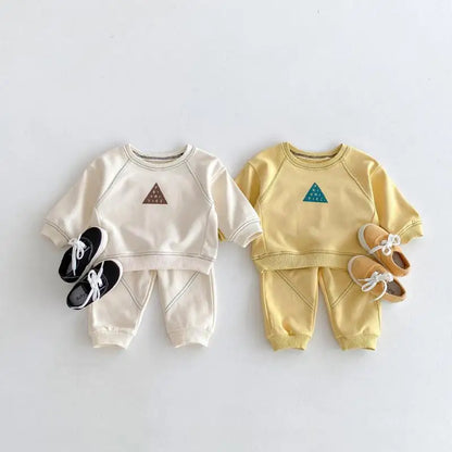 Baby Long Sleeve Sports Set Toddler Boy Girl Letter Sweatshirt + Casual Pants