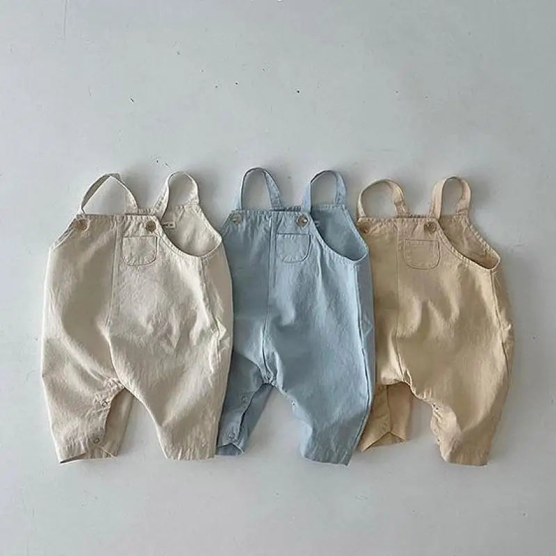 Baby Sleeveless Cotton Rompers Cute Infant Strap Jumpsuit